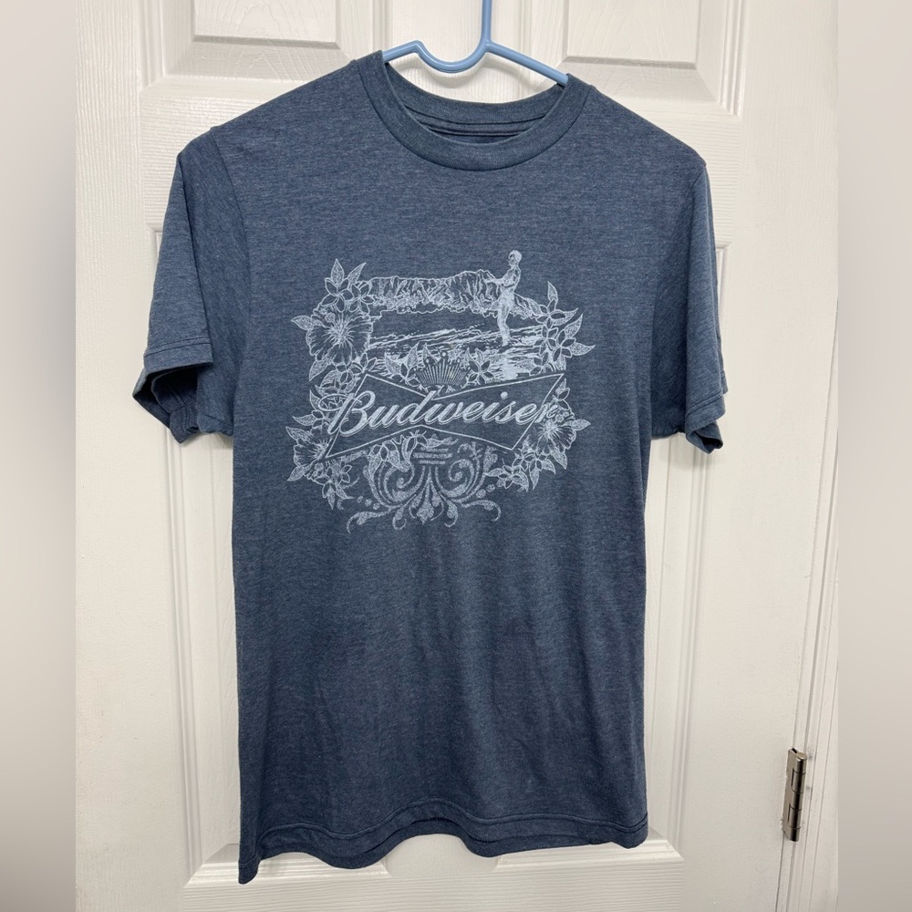 Vintage Budweiser Blue Hawaiian Surf Short Sleeve T-shirt